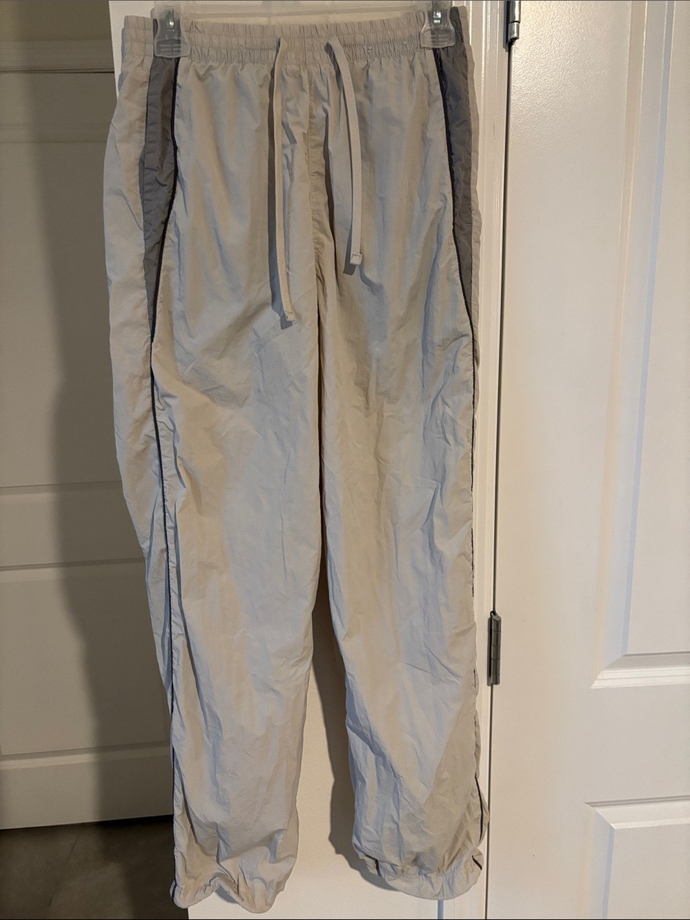 Hollister Light Gray Track Joggers with Dark Gray Trim